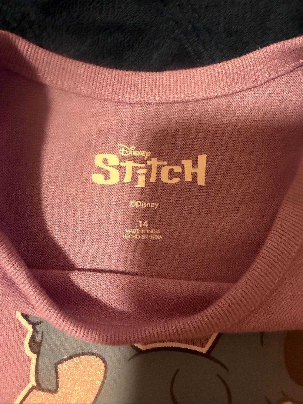 Disney Girls' Lavender Stitch Graphic Tee with Hearts - Picture 3 of 6